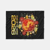 Chinese New Year 2026 Year Of The Horse Happy New  Fleecedecke (Vorderseite (Horizontal))