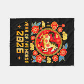 Chinese New Year 2026 Year Of The Horse Happy New  Fleecedecke (Vorderseite (Horizontal))