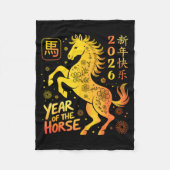 Chinese New Year 2026 Year Of The Horse Happy New Fleecedecke (Vorderseite)