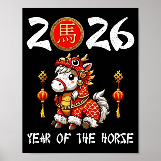 Chinese New Year 2026 Year Of The Horse Happy New  Poster (Vorne)