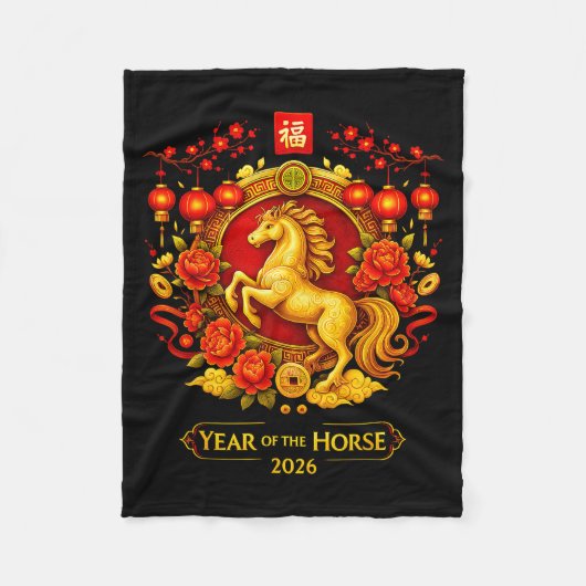 Chinese New Year 2026 Year Of The Horse Lunar New Fleecedecke (Vorderseite)