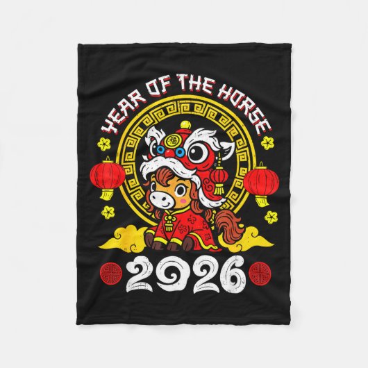 Chinese New Year 2026 Year Of The Horse Lunar New Fleecedecke (Vorderseite)