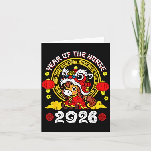 Chinese New Year 2026 Year Of The Horse Lunar New  Karte (Vorderseite)