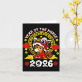 Chinese New Year 2026 Year Of The Horse Lunar New  Karte (Gelbe Blume)