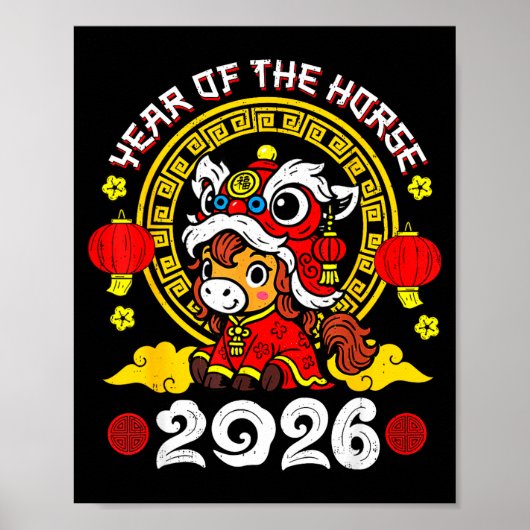 Chinese New Year 2026 Year Of The Horse Lunar New  Poster (Vorne)