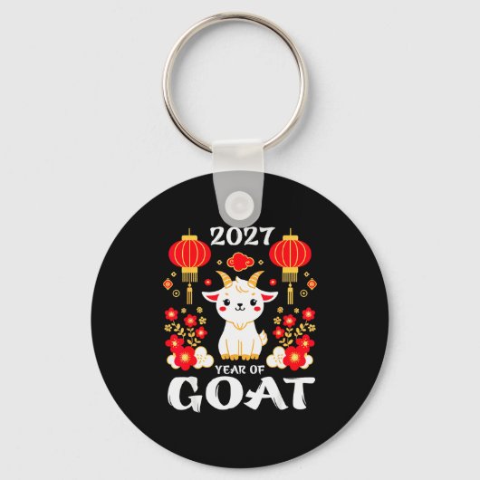 Chinese New Year 2027 Year Of The Goat 2027 New Ye Schlüsselanhänger (Vorderseite)