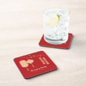 Chinese New Year Blessing Lantern Getränkeuntersetzer (Rechte Seite)