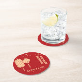 Chinese New Year Blessing Lantern Paper Coaster Runder Pappuntersetzer (Vor Ort)