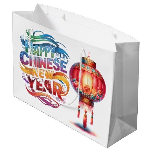 Chinese New Year Große Geschenktüte (Rückseite Schrägansicht)
