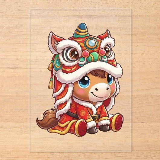 Chinese New Year Horse 2026 Zodiac Acryleinladungen (Vorderseite)
