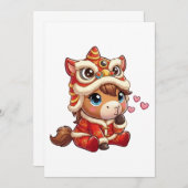 Chinese New Year Horse 2026 Zodiac Einladung (Vorne/Hinten)