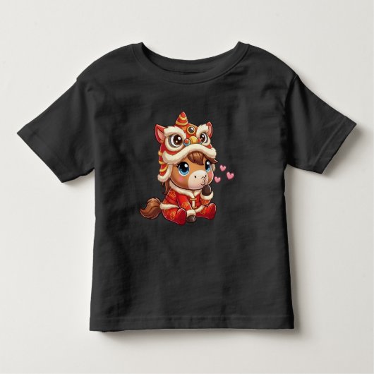 Chinese New Year Horse 2026 Zodiac Kleinkind T-shirt (Vorderseite)