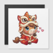 Chinese New Year Horse 2026 Zodiac Magnetkarte (Vorne/Hinten)