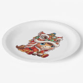 Chinese New Year Horse 2026 Zodiac Pappteller (Schrägansicht)