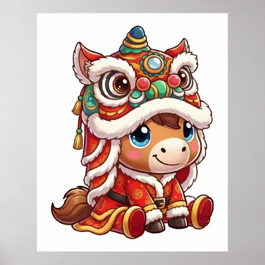 Chinese New Year Horse 2026 Zodiac Poster (Vorne)