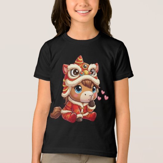 Chinese New Year Horse 2026 Zodiac Tri-Blend Shirt (Vorderseite)