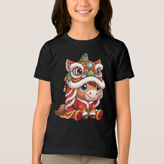 Chinese New Year Horse 2026 Zodiac Tri-Blend Shirt (Vorderseite)
