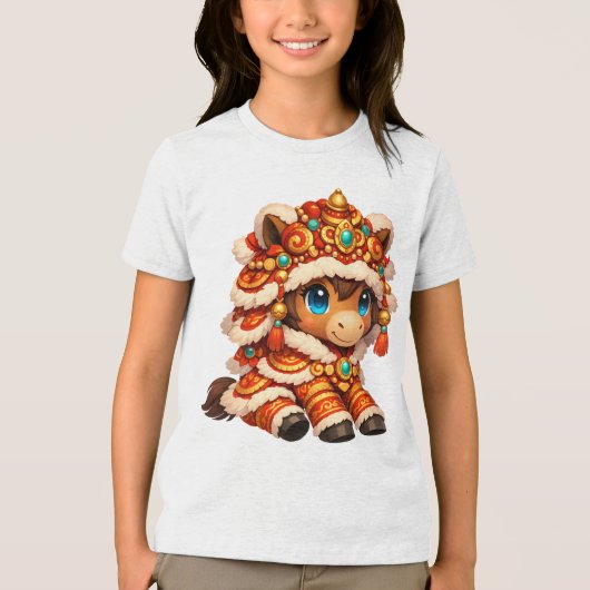 Chinese New Year Horse 2026 Zodiac Tri-Blend Shirt (Vorderseite)