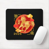 Chinese New Year Horse Tee,horse Funny 2026 Gift M Mousepad (Mit Mouse)