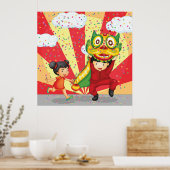 Chinese New Year Kids Lion Dance and Lantern Poster (Küche)