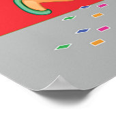 Chinese New Year Kids Lion Dance and Lantern Poster (Ecke)