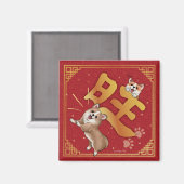 Chinese New Year Lucky Corgi Magnet (Vorderseite/Rückseite)