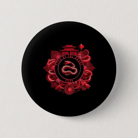 Chinese New Year Lunar New Year Of The Snake 2025 Button (Vorderseite)