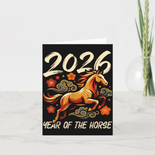 Chinese New Year Lunar Year Of The Horse 2026 Karte (Vorderseite)