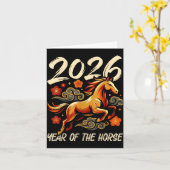 Chinese New Year Lunar Year Of The Horse 2026 Karte (Gelbe Blume)
