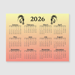 Chinese New Year of Horse 2026 Calendar Magnetkarte