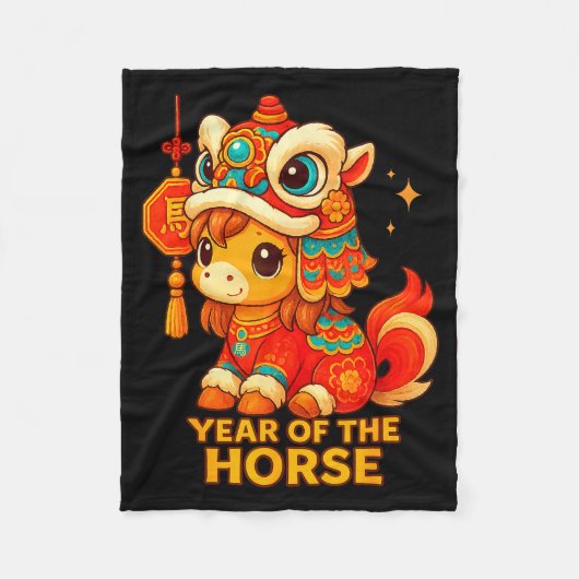 Chinese New Year Of The Horse 2026 Lunar New Year  Fleecedecke (Vorderseite)