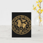 Chinese New Year Of The Horse 2026 Lunar Zodiac Karte (Gelbe Blume)