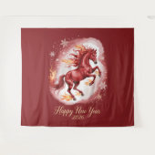 Chinese New year of the Horse 2026 Wandteppich (Vorderseite (Horizontal))