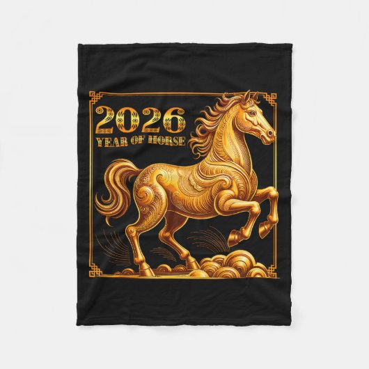 Chinese New Year Of The Horse Chinese Zodiac Year Fleecedecke (Vorderseite)