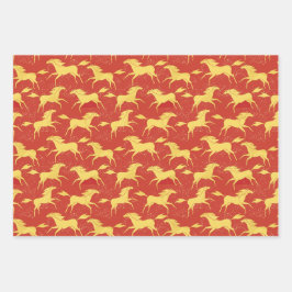 Chinese New Year of the Horse  Geschenkpapier Set
