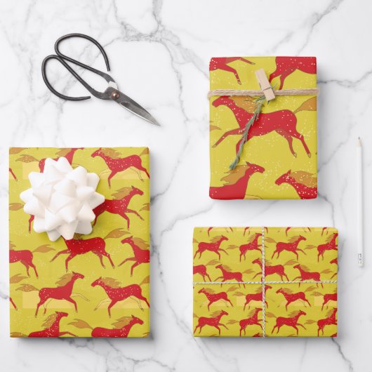 Chinese New Year of the Horse  Geschenkpapier Set (Vorderseite)