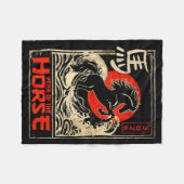 Chinese New Year Of The Horse Japanese Aesthetic 2 Fleecedecke (Vorderseite (Horizontal))
