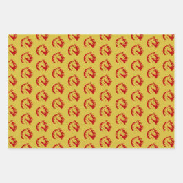 Chinese New Year of the Horse  Wrapping Paper Shee Geschenkpapier Set