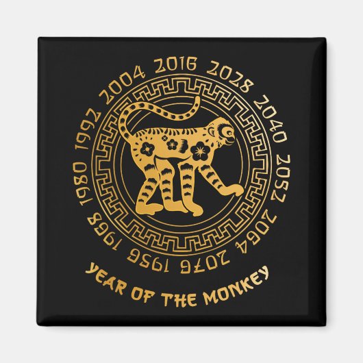 Chinese New Year Of The Monkey Chinese Zodiac Year Magnet (Vorne)