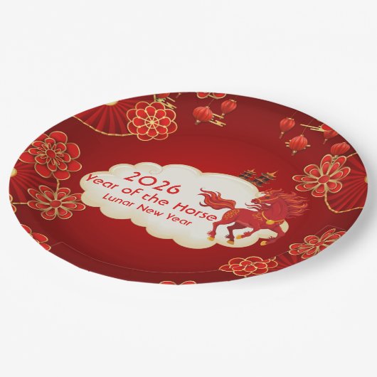 Chinese New Year Pappteller (Schrägansicht)