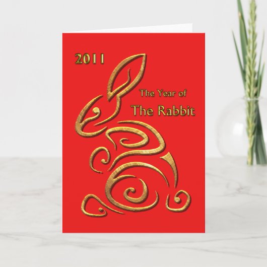 Chinese New Year Rabbit Greeting Feiertagskarte (Vorderseite)