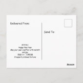 Chinese New Year Tea Ceremony Art Greeting Postkarte (Rückseite)