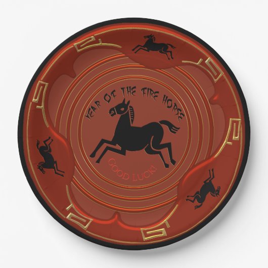 Chinese New Year - Year of the Fire Horse Pappteller (Vorderseite)