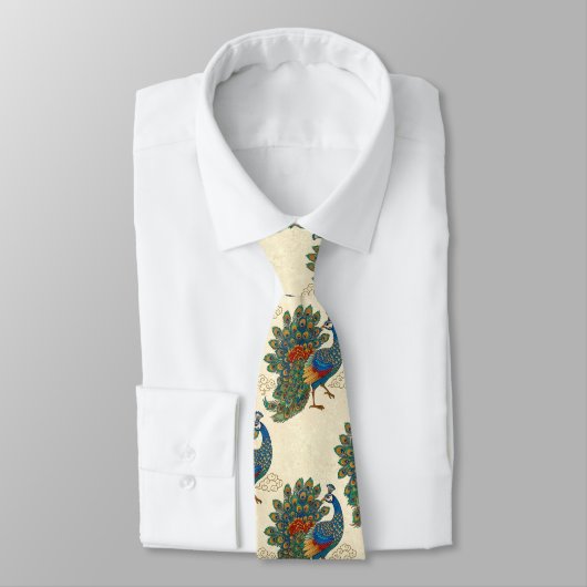 Chinese Oriental Peacock Pattern Krawatte (Gebunden)