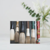 Chinese paint brushes postkarte (Stehend Vorderseite)