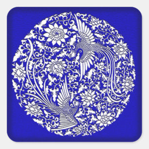 Chinese Phoenix Quadratischer Aufkleber
