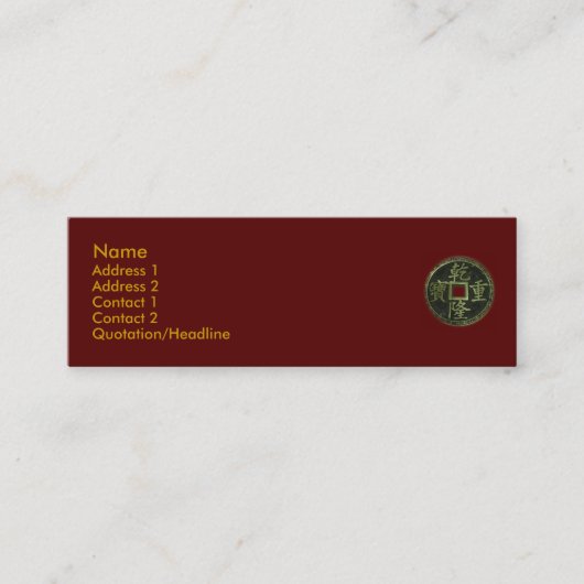 Chinese prägt Visitenkarte (Vorderseite)