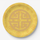 Chinese Prosperity Coin Symbol Pappteller (Vorderseite)