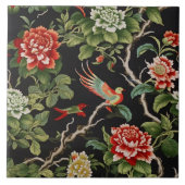 Chinese red green floral pattern tile fliese (Vorderseite)