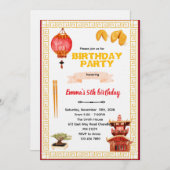 Chinese Restaurant Birthday Invitation Einladung (Vorne/Hinten)